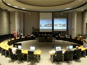 The council chamber at city hall.