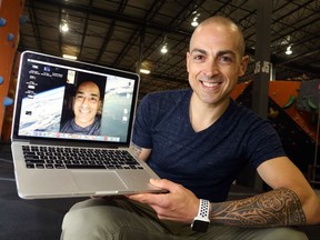 Frank Restagno, 42, is seen FaceTiming with his brother, who is also named Frank. They only recently learned they have the same father.