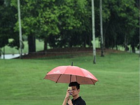 Umbrella weather.