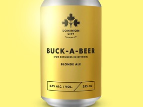 DOMINION CITY brewery will donate $1 for every can of BUCK-A-BEER Blonde Ale sold to support refugee welcome in Ottawa.