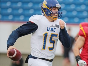 Quarterback Michael O'Connor is a graduate of Ashbury College in Ottawa. He spent one year at Penn State University before transferring to UBC.  Gavin Young/Postmedia
