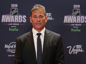 Boston Bruins head coach Bruce Cassidy was a 2017-18 Jack Adams Award finalist. Here the Ottawa native attends the NHL awards show in Las Vegas earlier this summer. GETTY IMAGES