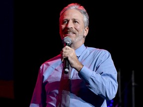 Jon Stewart speaks onstage during the 11th Annual Stand Up for Heroes Event presented by The New York Comedy Festival and The Bob Woodruff Foundation at The Theater at Madison Square Garden on November 7, 2017 in New York City.