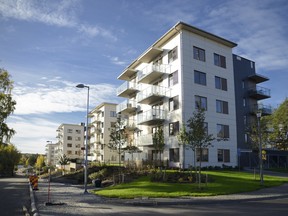 Modern apartment buildings