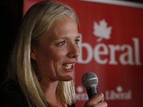 Catherine McKenna makes her acceptance speech following her victory in Ottawa Centre in 2015.
