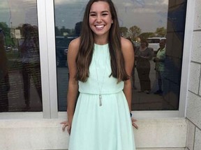 This undated photo released by the Iowa Department of Criminal Investigation shows Mollie Tibbetts, a University of Iowa student who was reported missing from her hometown in the eastern Iowa city of Brooklyn on Thursday, July 19, 2018.