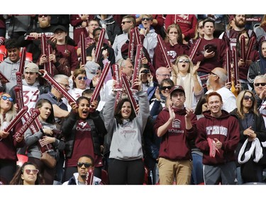 Fans cheer on the University of Ottawa Gee-Gees. Patrick Doyle, Postmedia
