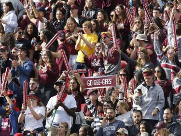 Fans cheer on the University of Ottawa Gee-Gees.