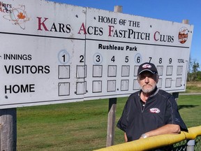 Norman Adams, who has run the Kars Aces softball program for 31 years, adopted Canada's top women's softball team, the Whitby Eagles, for the 2018 season and saw them fall one win shy of repeating as national champions in August. (MARTIN CLEARY/Postmedia Network)