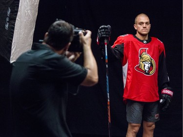 Ottawa Senators Mark Borowiecki having his official photos taken at the Canadian Tire Centre on the first day of training camp. September 13, 2018.