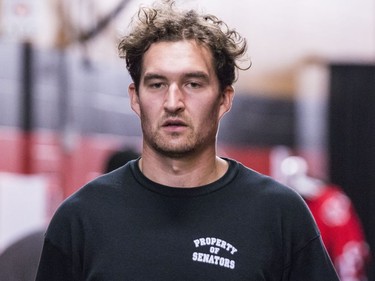 Ottawa Senators Mark Stone walks the halls of the Canadian Tire Centre on the first day of training camp. September 13, 2018.