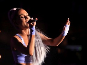 Ariana Grande performs with Kygo onstage during the 2018 Coachella Valley Music And Arts Festival at the Empire Polo Field on April 20, 2018 in Indio, California.