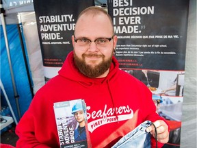 Anthony Côté of the Seafarer union at the Carp Fair on Friday, Wayne Cuddington/Postmedia