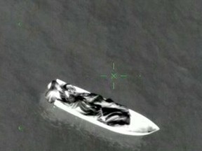 A boat that allegedly had over 2 tons of cocaine is pictured off the coast of Oaxaca, Mexico in this photo provided by Mexico's Navy. (Secretaria de Marina Mexico)