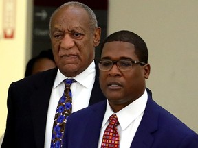 Bill Cosby arrives with his spokesman Andrew Wyatt at the Montgomery County Courthouse for sentencing in his sexual assault trial Sept. 24, 2018 in Norristown, Pa.