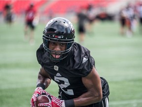 Defensive back Randall Evans practises with the Redblacks at TD Place stadium on Wednesday. Chris Hofley, Ottawa Redblacks.