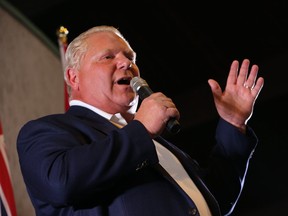 Ontario Premier Doug Ford speaks at Ford Fest on Saturday, September 22, 2018. Jack Boland/Toronto Sun