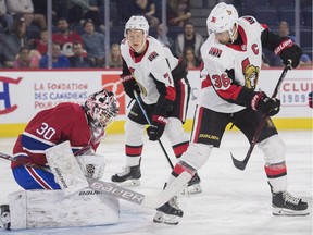 Based on what the Senators said Wednesday, Brady Tkachuk, left, and Colin White should have the chance to land prime spots in the Senators' lineup.