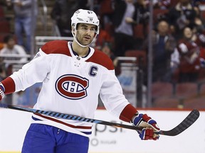 FILE - In this Thursday, Feb. 15, 2018, file photo, Montreal Canadiens left wing Max Pacioretty (67) pauses on the ice during the second period of an NHL hockey game against the Arizona Coyotes in Glendale, Ariz. In a deal announced late Sunday, Sept. 9, 2018, the Vegas Golden Knights have acquired All-Star forward Max Pacioretty from the Montreal Canadiens for Tomas Tatar, prospect Nick Suzuki and a 2019 second-round pick.