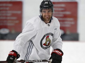 Ottawa Senators Colin White during Senators training camp at the Canadian Tire Centre on Friday, Sept. 14, 2018.