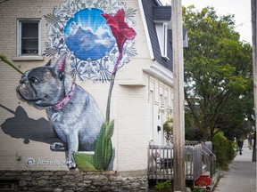 A view of the two-storey mural that Sara May had painted on her Stirling Ave home in Hintonburg.