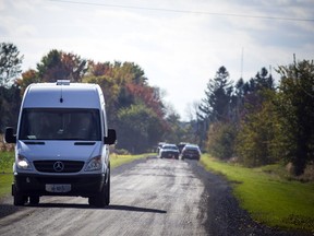 Ontario Provincial Police had a section of the 3rd Concession Road in South Glengarry blocked off on Sunday for a homicide investigation.   Ashley Fraser/Postmedia