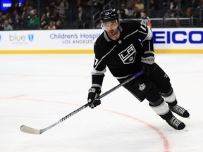 Ilya Kovalchuk #17 of the Los Angeles Kings skates to the puck during the third period of a preseason NHL game against the Arizona Coyotes