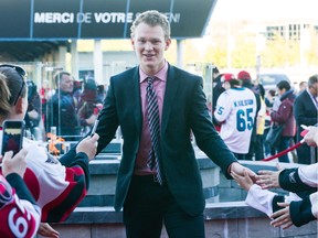 Brady Tkachuk meets fans as the Ottawa Senators walk the red carpet prior to the season opener on Thursday night. His parents were in town to see him make his NHL regular-season debut, but injury prevented that from happening. He's also looking doubtful for Saturday's game in Toronto. Next up, a trip to Boston.