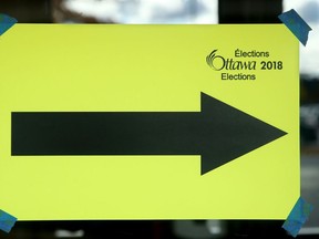 Voting sign in Ottawa.