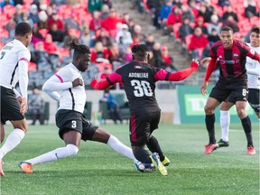 The Ottawa Fury FC and Charleston Battery in action at TD Place Stadium on Saturday, Oct. 13, 2018.