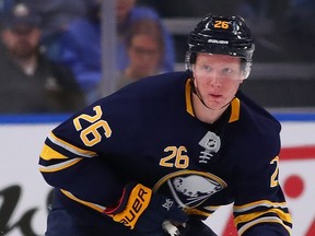 Rasmus Dahlin of the Buffalo Sabres. 
(KEVIN HOFFMAN/Getty Images)