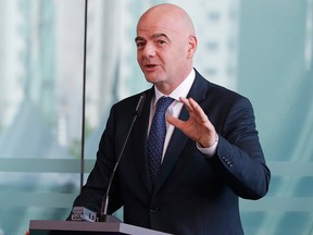 FIFA president Gianni Infantino speaks during an inauguration ceremony for the new building of the Asia Football Confederation in Kuala Lumpur, Malaysia Tuesday, Oct. 30, 2018.