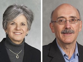 These undated photos released by the Peoria County Sheriff's Office show Susan Brill de Ramirez, left, and Antonio Ramirez Barron. (Peoria County Sheriff's Office via AP)