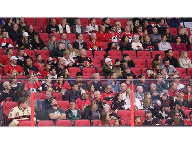A number of fans had left in the third period.