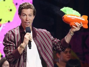 Snowboarder Shaun White accepts the Winter Wonders award onstage during the Nickelodeon Kids' Choice Sports 2018 at Barker Hangar on July 19, 2018 in Santa Monica, Calif. (Frederick M. Brown/Getty Images)