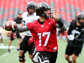 Backup QB Danny Collins was throwing during scrimmages at Ottawa Redblacks practice Thursday (June 14, 2018) at TD Place.  Julie Oliver/Postmedia