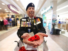 Bill McLachlan is a champion of the Poppy campaign at Billings Bridge mall  in Ottawa, November 05, 2018.