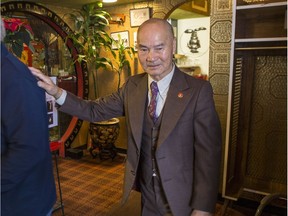 Wayner Wong bids farewell to a regular customer. Wayne is retiring and closing his family owned Wong's Palace restaurant after 41 years in business.