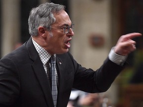 MP Tony Clement asks a question during question period in the House of Commons on Parliament Hill in Ottawa on Thursday, April 13, 2017.