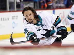 San Jose Sharks' Erik Karlsson returns to Ottawa to face his former team on Saturday. (GETTY IMAGES)