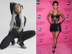 Ariana Grande (L) and Halsey are seen in this combination shot. (WENN.com photo/Charles Sykes/Invision/AP)