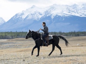 Prime Minister Justin Trudeau rides horseback near Chilko Lake, B.C., Friday, Nov. 2, 2018. The Prime Minister was in the area to apologize to the Tsilhqot'in community for the hangings of six chiefs during the so-called Chilcotin War over 150 years ago.