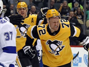 After a loss to Tampa Bay on Thursday night, the Pittsburgh Penguins' Patric Hornqvist (72) suggested the team's season would turn around in the next game against Ottawa.
