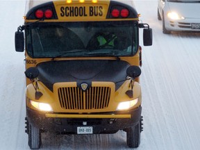 School bus in winter.