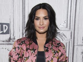 In this March 20, 2017 file photo, Demi Lovato participates in the BUILD Speaker Series to discuss "Smurfs: The Lost Village" in New York.