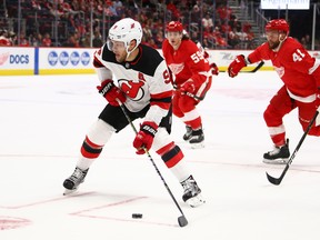 Taylor Hall and the New Jersey Devils face the Senators tonight at Canadian Tire Centre. (Getty Images)