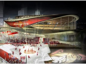 An artist's rendering of the 18,000-seat arena that would be a new home for the Ottawa Senators as part of the RendezVous LeBreton development proposal.