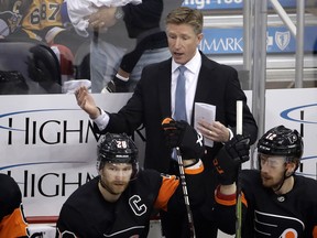 The Philadelphia Flyers fired head coach Dave Hakstol on Monday. (The Associated Press)