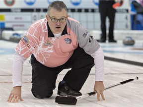 A 2016 file photo of Mike Harris competing in the Ontario Men's Tankard