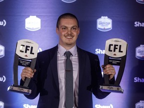 Double CFL award winner Lewis Ward of the Redblacks was also voted league all-star kicker, it was announced Tuesday.